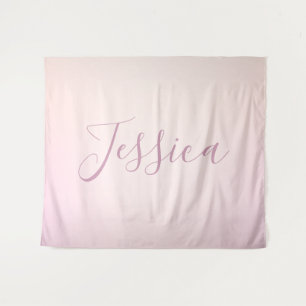 Dein Name   Elegantes Script Soft Ombre Wandteppich