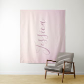 Dein Name | Elegantes Script Soft Ombre Wandteppich (Beispiel)