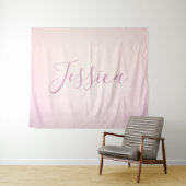 Dein Name | Elegantes Script Soft Ombre Wandteppich (Beispiel (Horizontal))