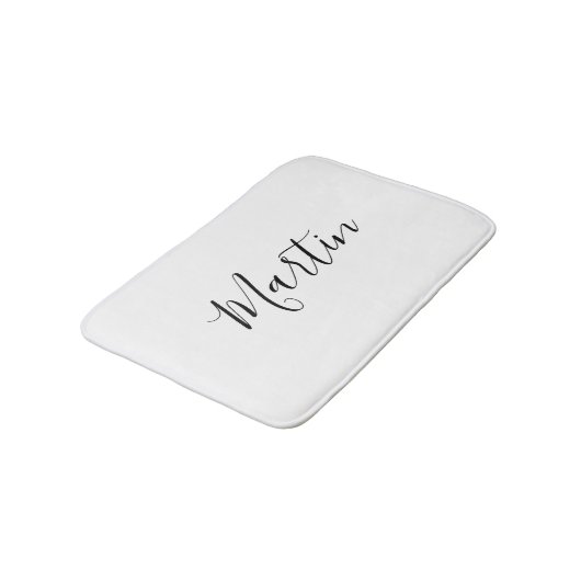 Dein Name | Elegantes Skript Badematte (Schrägansicht)