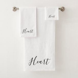 Dein Name   Elegantes Skript Badhandtuch Set