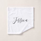 Dein Name | Elegantes Skript Badhandtuch Set (Waschlappen)