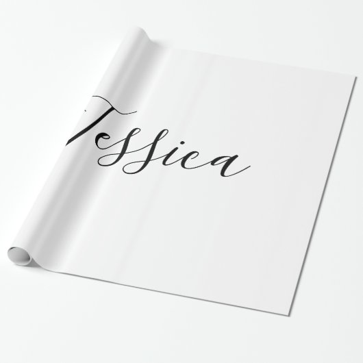 Dein Name | Elegantes Skript Geschenkpapier (Ungerollt)