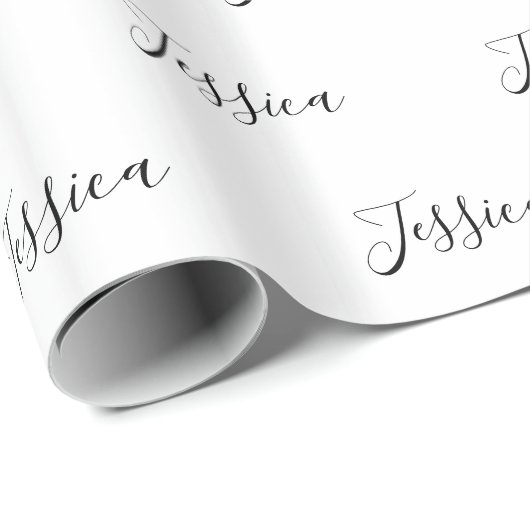 Dein Name | Elegantes Skript Geschenkpapier (Rolleneckpunkt)