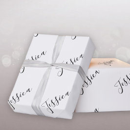 Dein Name | Elegantes Skript Geschenkpapier