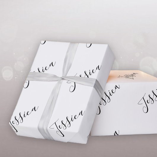 Dein Name | Elegantes Skript Geschenkpapier