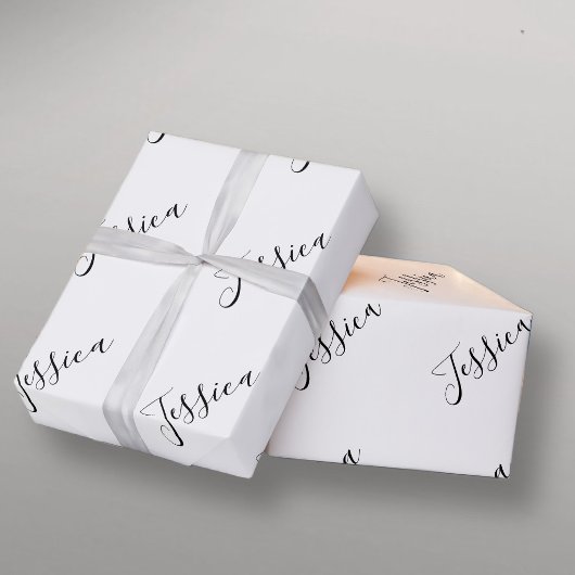 Dein Name | Elegantes Skript Geschenkpapier