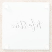 Dein Name | Elegantes Skript Glasuntersetzer (Rückseite)