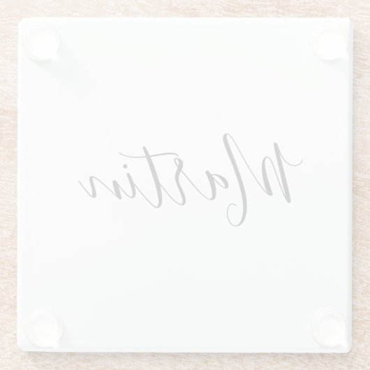 Dein Name | Elegantes Skript Glasuntersetzer (Rückseite)