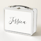 Dein Name | Elegantes Skript Metall Brotdose (Vorderseite)