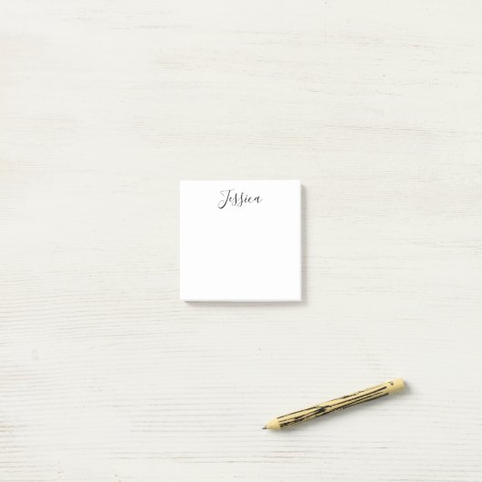 Dein Name | Elegantes Skript Post-it Klebezettel (Auf Schreibtisch)