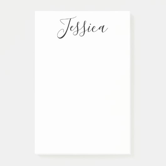 Dein Name | Elegantes Skript Post-it Klebezettel (Vorderseite)