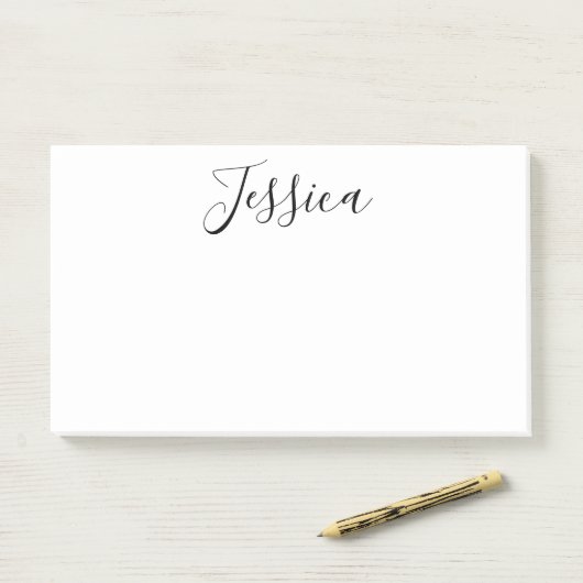 Dein Name | Elegantes Skript Post-it Klebezettel (Auf Schreibtisch)