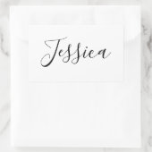 Dein Name | Elegantes Skript Rechteckiger Aufkleber (Tasche)