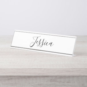 Dein Name Elegantes Skript Schreibtischnamensplakette