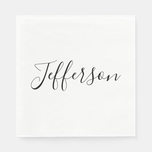 Dein Name | Elegantes Skript Serviette (Vorderseite)