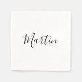 Dein Name | Elegantes Skript Serviette (Vorderseite)