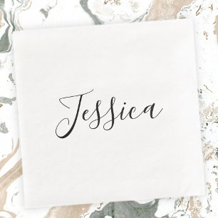 Dein Name   Elegantes Skript Serviette