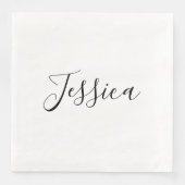 Dein Name | Elegantes Skript Serviette (Vorderseite)