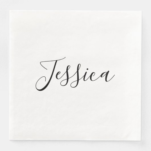 Dein Name | Elegantes Skript Serviette (Vorderseite)