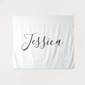 Dein Name | Elegantes Skript Wandteppich (Vorderseite (Horizontal))