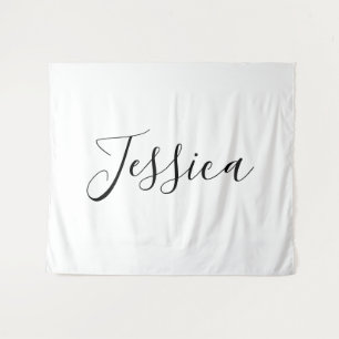 Dein Name   Elegantes Skript Wandteppich