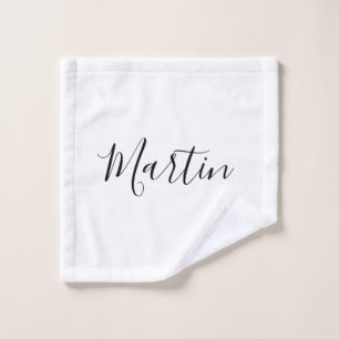 Dein Name   Elegantes Skript Waschlappen