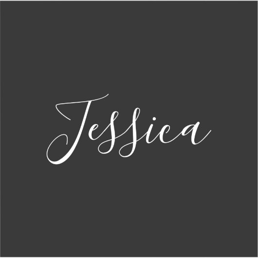 Dein Name | Elegantes weißes Script auf schwarz Aufkleber (Vorderseite)