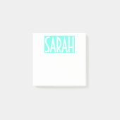 Dein Name | Fett weißer Text auf dem rechten Aqua Post-it Klebezettel (Vorderseite)