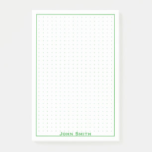 Dein Name   Geringfügige grün gepunktete Grid-Firm Post-it Klebezettel