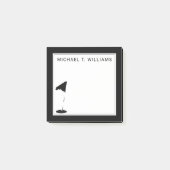 Dein Name | Golf Flag Post-it Klebezettel (Vorderseite)