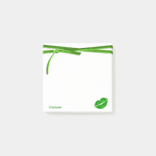 Dein Name   Green Irish Kiss Lipstick Blot Graphic Post-it Klebezettel