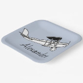 Dein Name hier Junge Vintage-Flugzeug-Teller Pappteller (Gewinkelt)