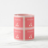 Dein Name Kirschgittermuster Tasse (Zentrum)