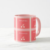 Dein Name Kirschgittermuster Tasse (VorderseiteRechts)