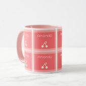Dein Name Kirschgittermuster Tasse (Vorderseite Links)