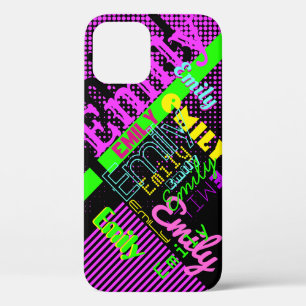 Dein Name Lustige bunte 80er 90er Retro-Inspirat Case-Mate iPhone Hülle