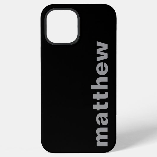 Dein Name Modern Schwarz iPhone Hülle (Rückseite)