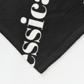 Dein Name | Moderne weiße Schrift auf schwarz Fleecedecke (Ecke)