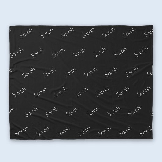 Dein Name | Moderne weiße Schrift schwarz Fleecedecke