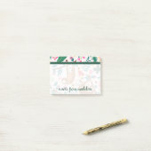 Dein Name | Niedlicher Wasserfarbenschlitten Post-it Klebezettel (Auf Schreibtisch)