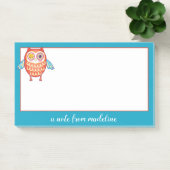 Dein Name | Niedliches farbiges Eule Post-it Klebezettel (Büro)