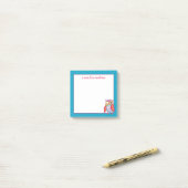 Dein Name | Niedliches farbiges Eule Post-it Klebezettel (Auf Schreibtisch)