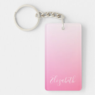 Dein Name oder Wort Hübscher rosa Ombre-Verlauf Schlüsselanhänger