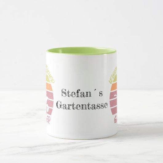 dein Name personalisierbares Design Gärtner Tasse (Zentrum)