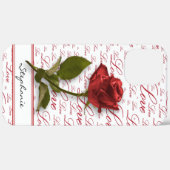 Dein Name| Rote Rose und Stem Floral Fotografie Case-Mate iPhone Hülle (Rückseite / Rechts)