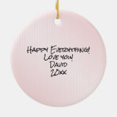 Dein Name | Rote Rose und Steppflorfotografie Keramik Ornament (Hinten)