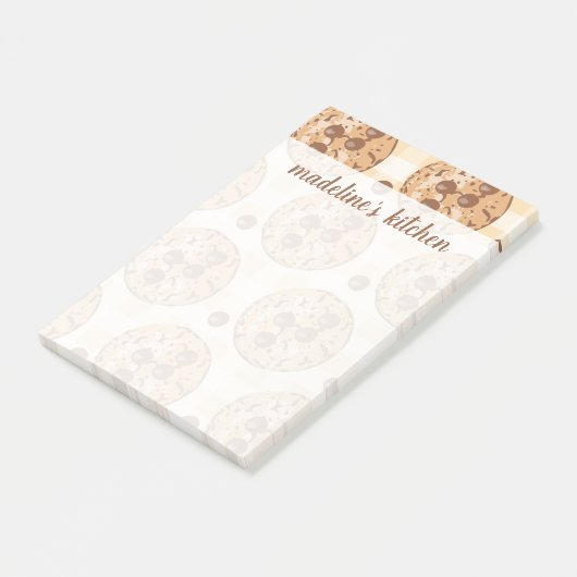 Dein Name | Schokolade Chip Cookies Post-it Klebezettel (angewinkelt)