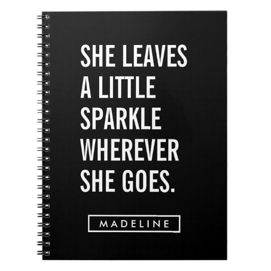 Dein Name | Sie Verlasse ein bisschen Sparkle Notizblock (Vorderseite)