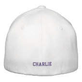 Dein Name | Silver Gray Modern Trendy Stylish Bestickte Baseballkappe (Rückseite)